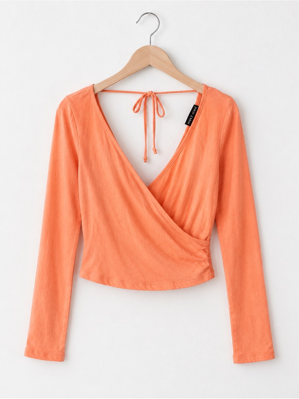 Wet Seal Orange Cropped Long Sleeve Top